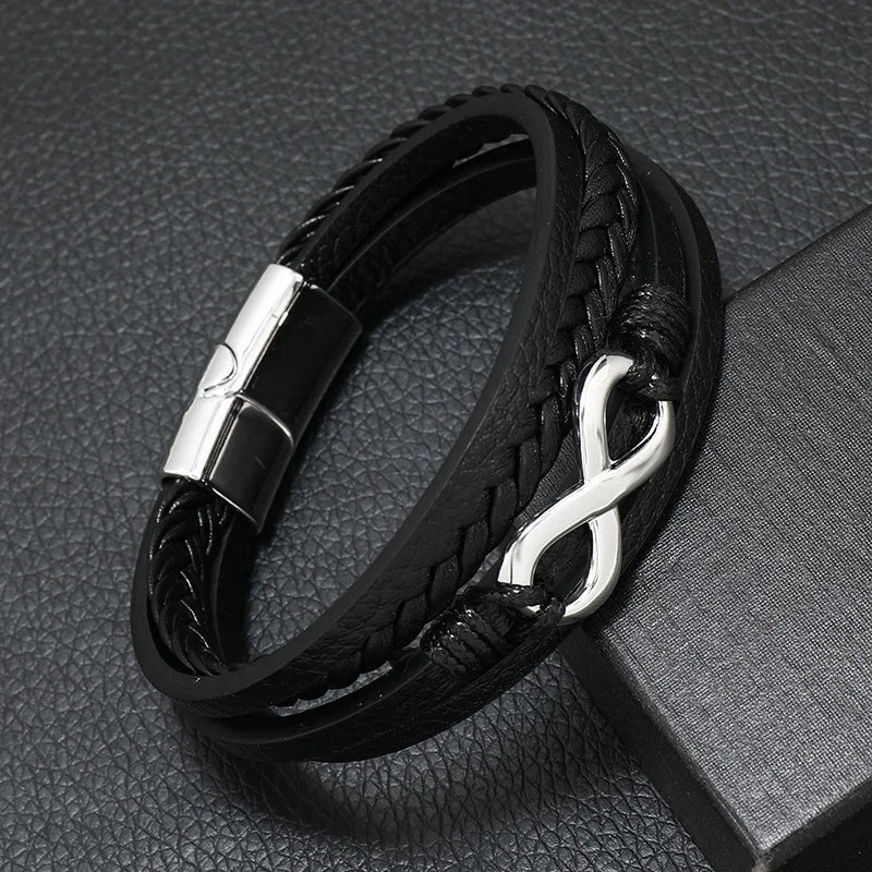 Pulsera de cuero para hombre con símbolo musical
