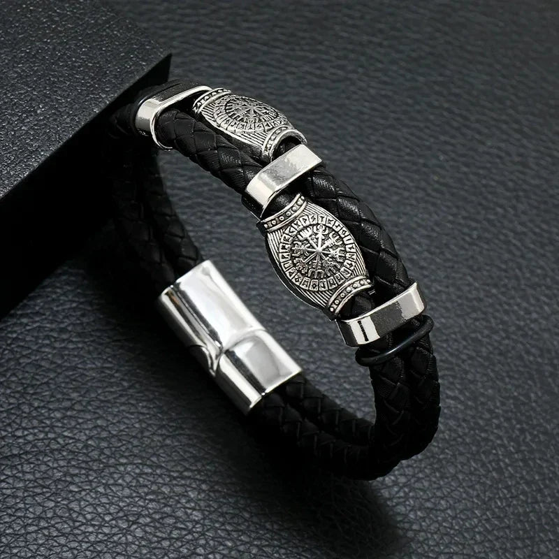 Pulsera de cuero para hombre con símbolo musical