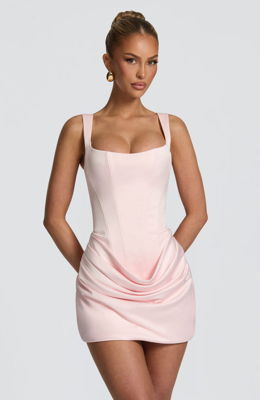 Imogen™ - Vestido Mini en Satén Blush