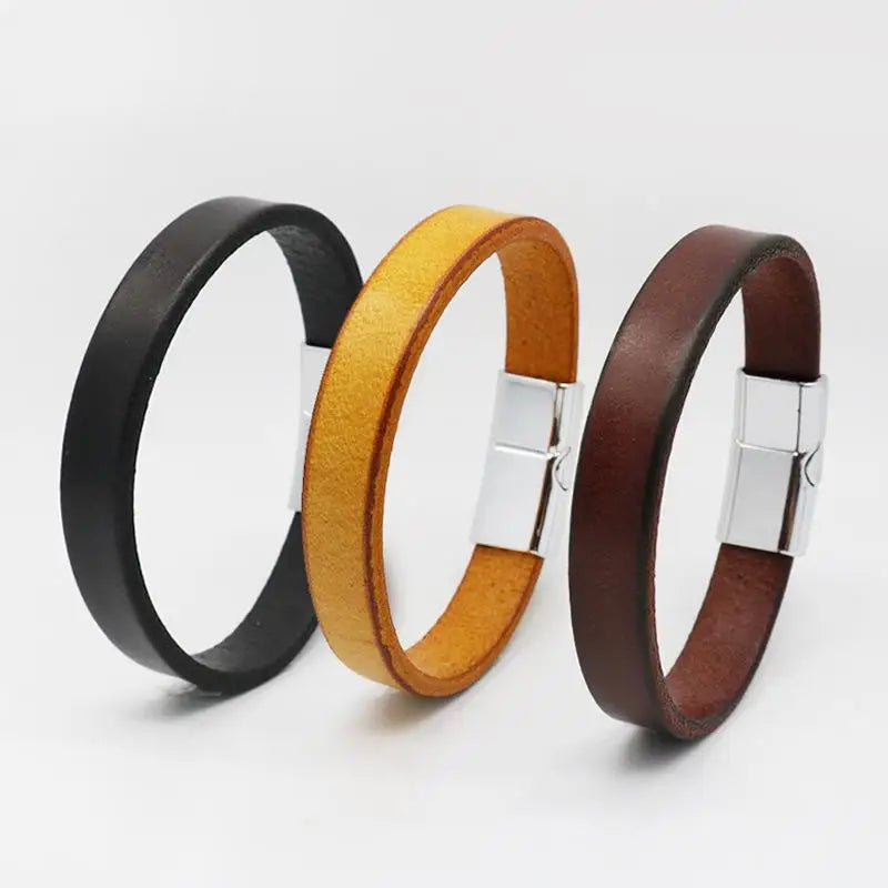 Pulsera de cuero trenzado para hombre