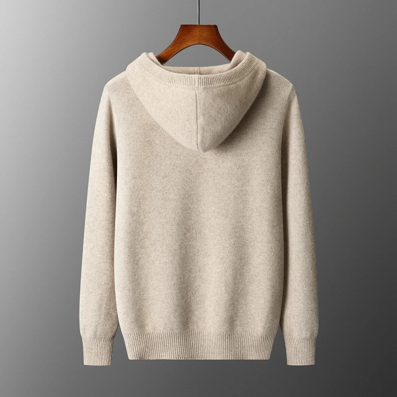 Sudadera con capucha elegante de lana merina