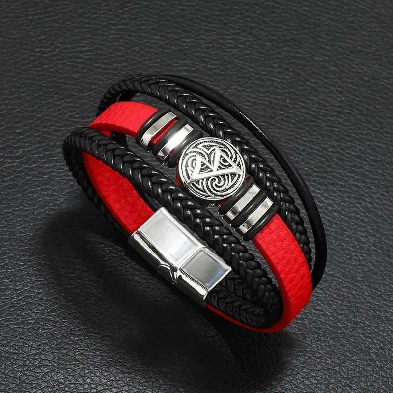 Pulsera de cuero para hombre con símbolo musical