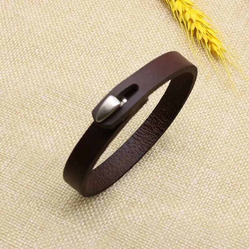 Pulsera de cuero trenzado para hombre
