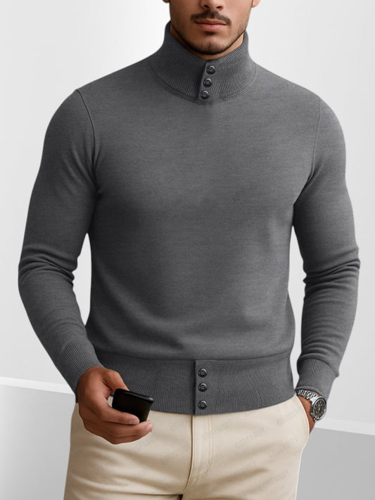 Camiseta Interior de Cuello Alto Acanalada Casual Urbana