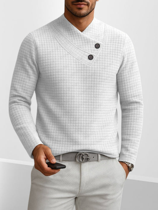 Top Informal de Jacquard Cuadrado con Cuello Ladeado