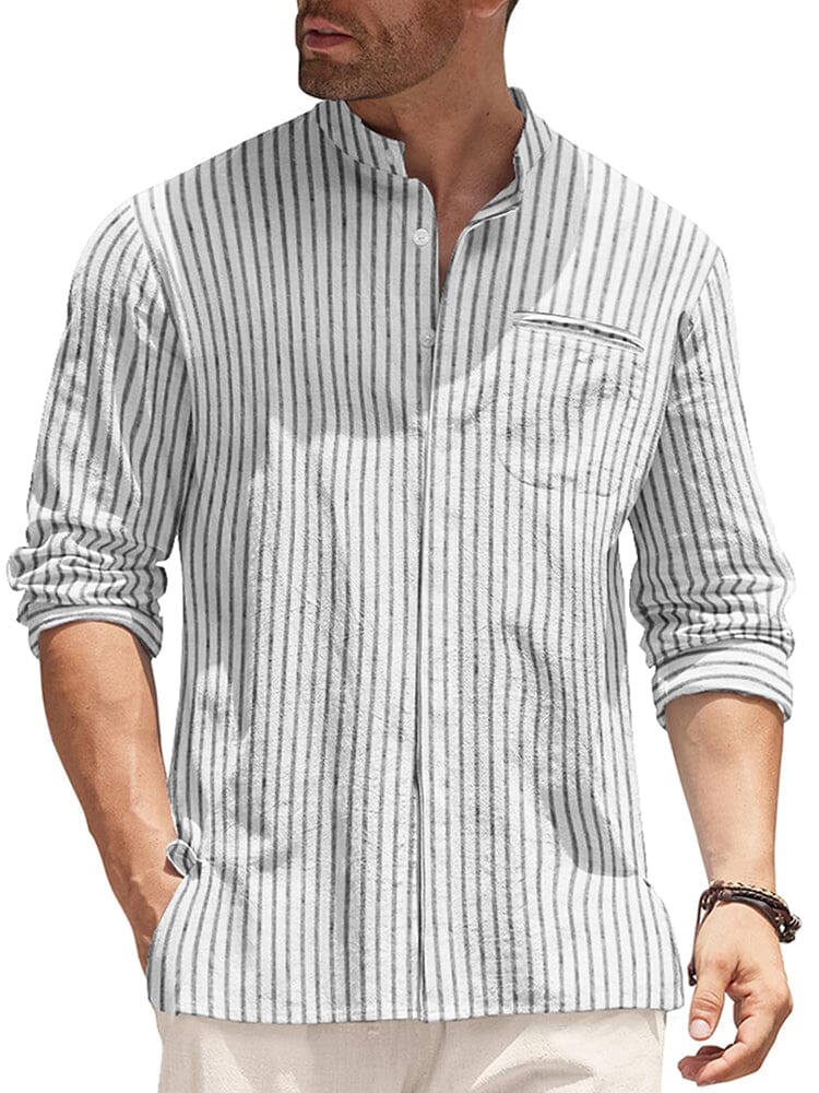 Camisa de Algodón de Manga Larga Corte Clásico