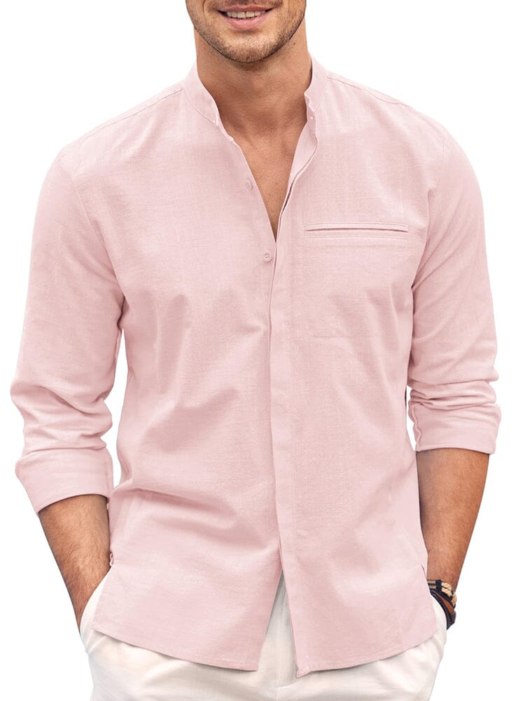 Camisa de Algodón de Manga Larga Corte Clásico