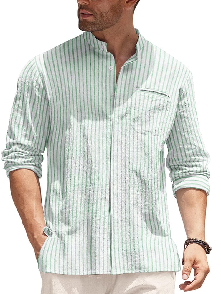 Camisa de Algodón de Manga Larga Corte Clásico
