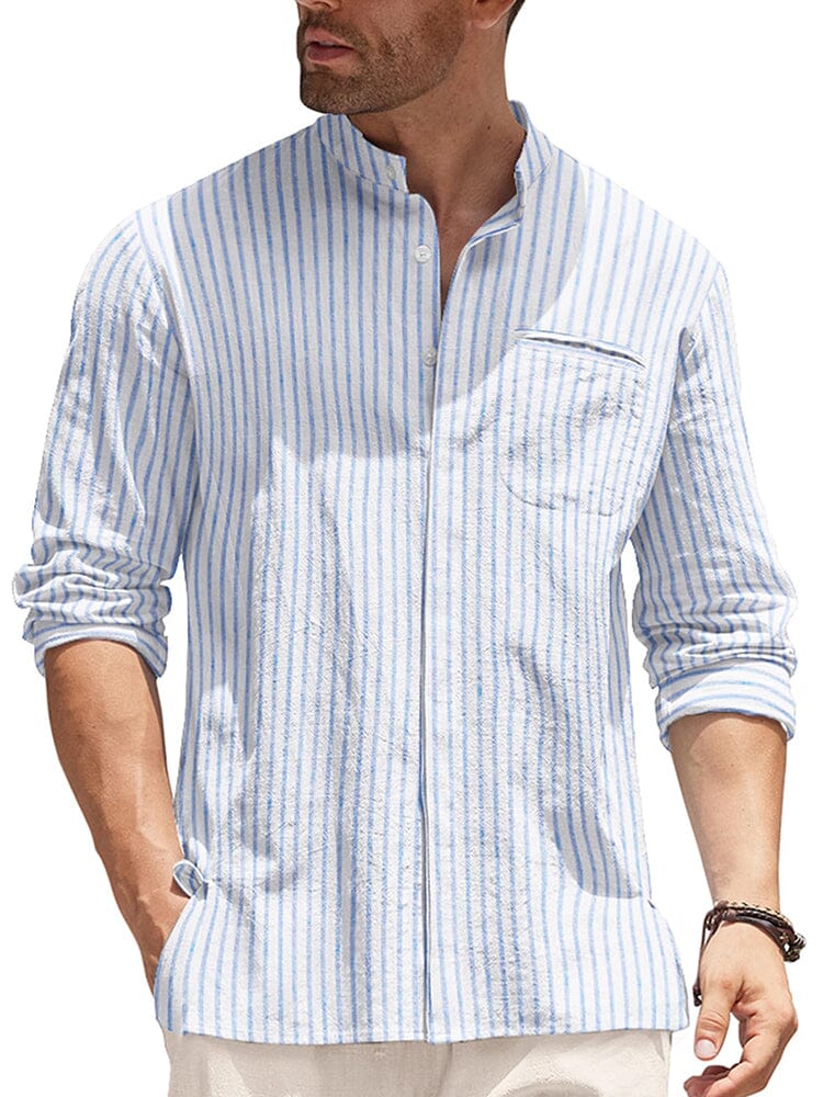 Camisa de Algodón de Manga Larga Corte Clásico