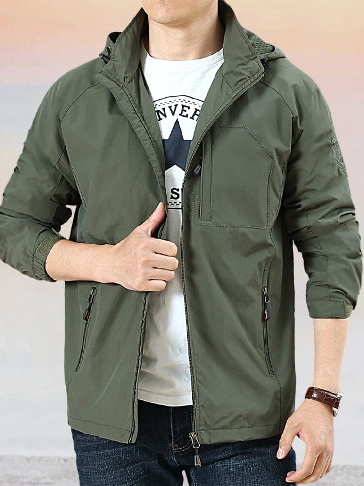 Chaqueta Informal Transpirable con Capucha para Exterior