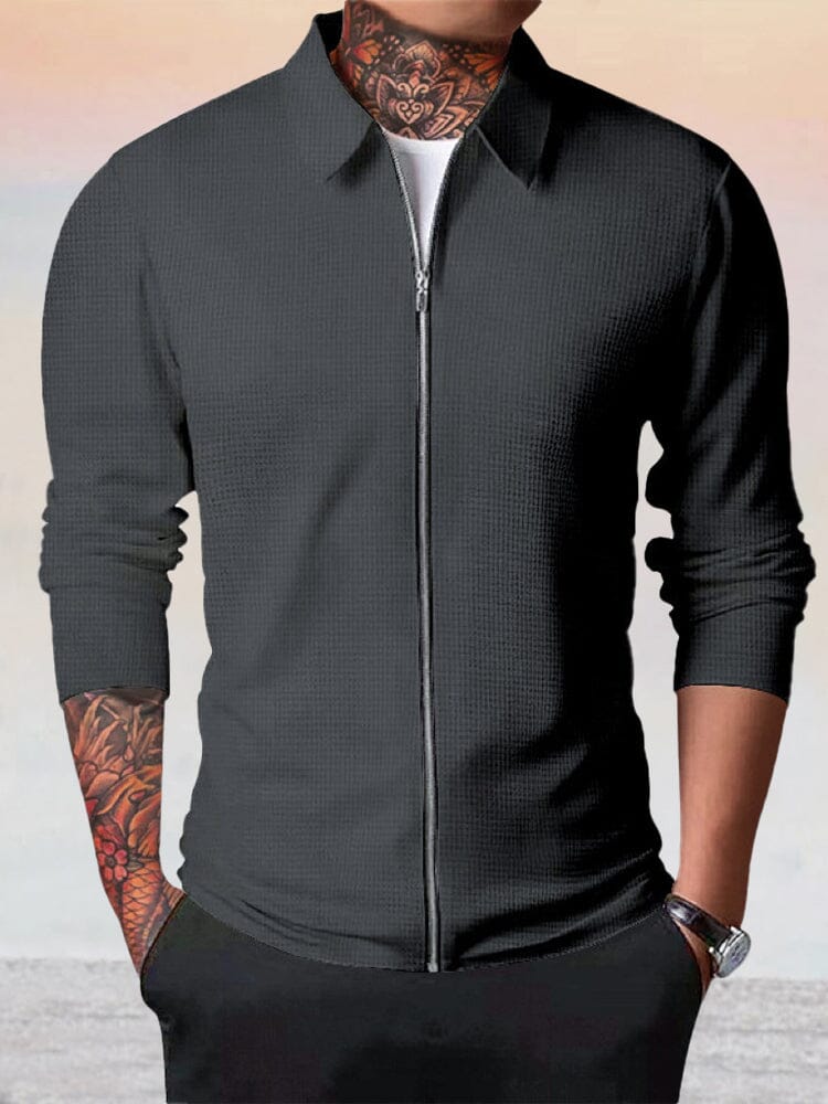 Chaqueta Estilo Waffle Casual