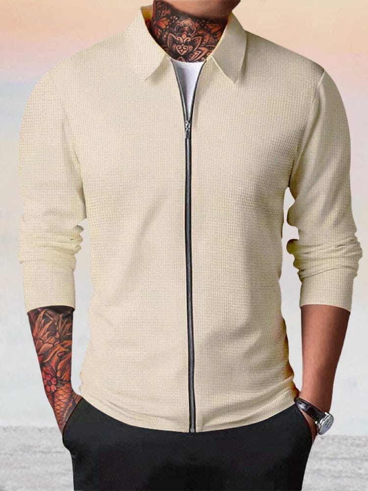 Chaqueta Estilo Waffle Casual