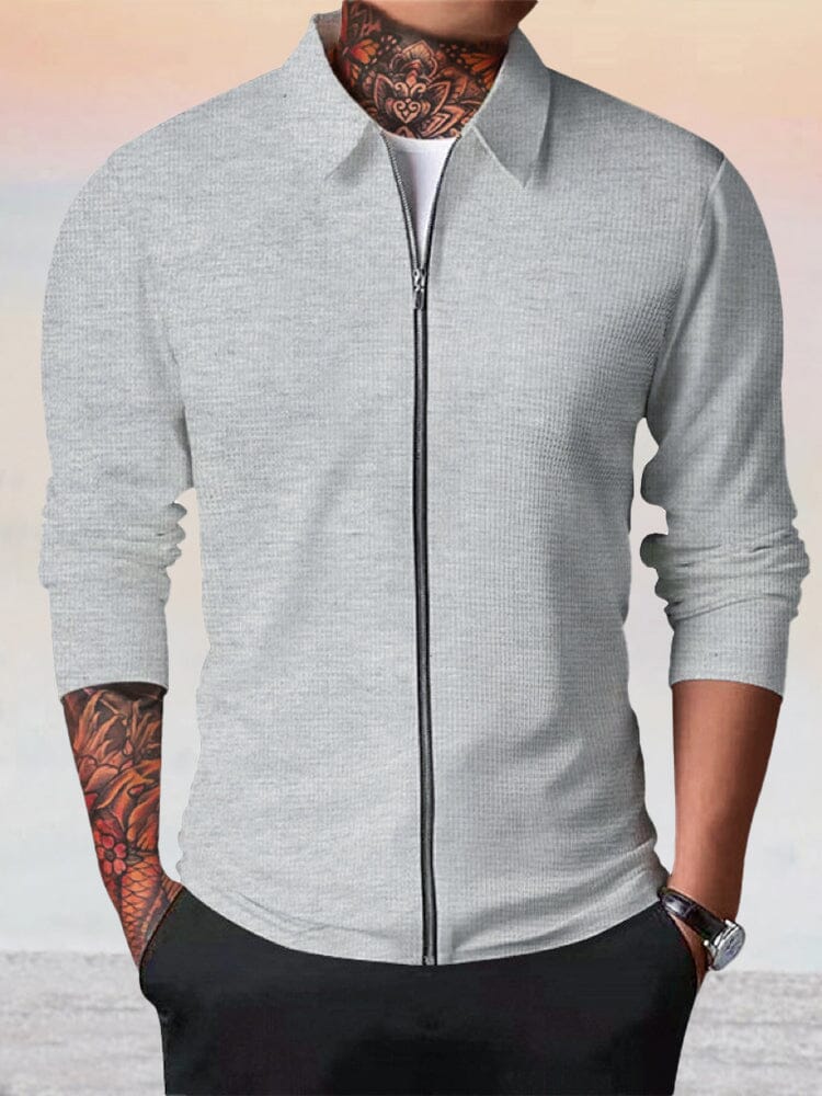 Chaqueta Estilo Waffle Casual