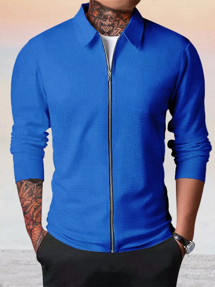 Chaqueta Estilo Waffle Casual