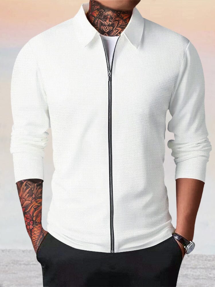 Chaqueta Estilo Waffle Casual