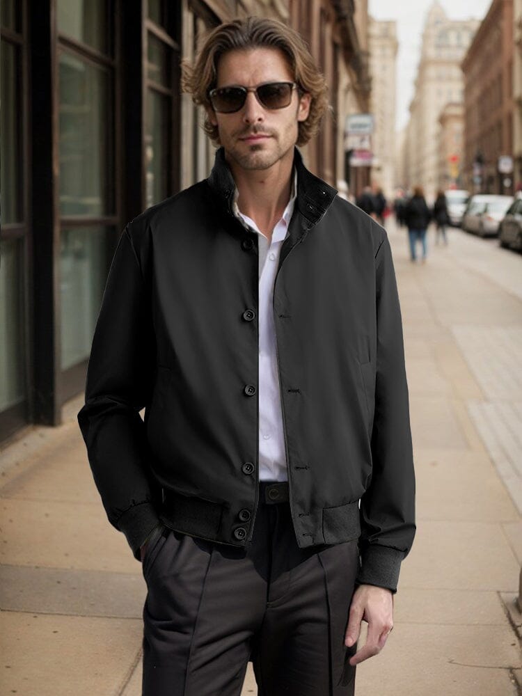 Chaqueta Informal con Cuello en Contraste