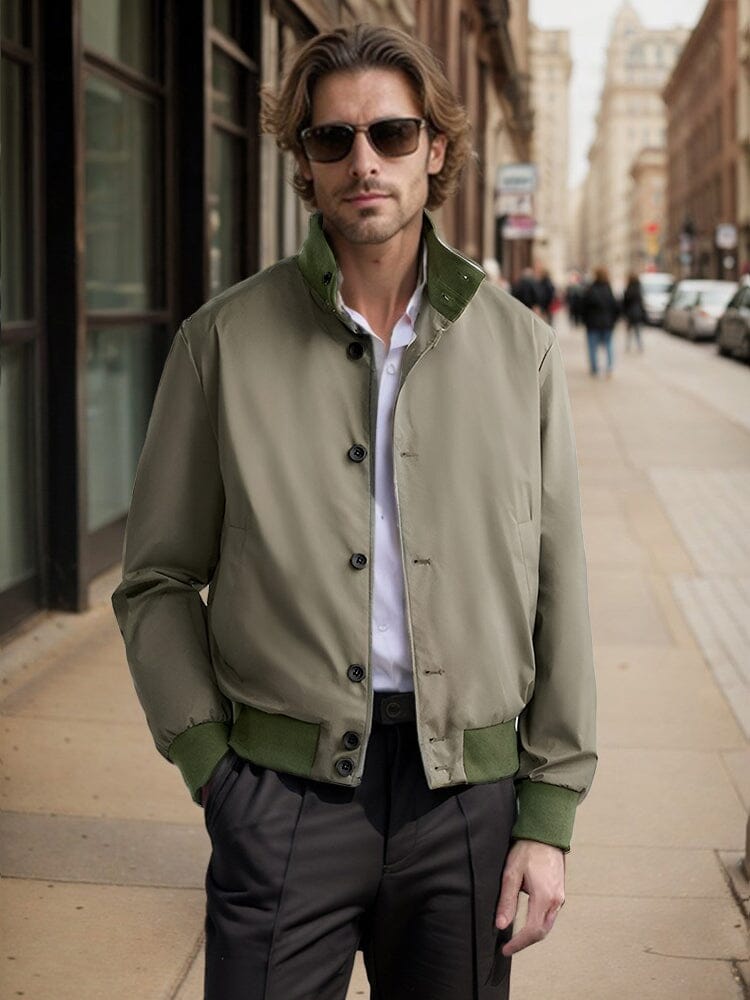 Chaqueta Informal con Cuello en Contraste