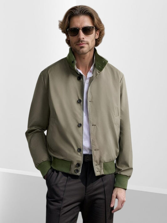Chaqueta Informal con Cuello en Contraste