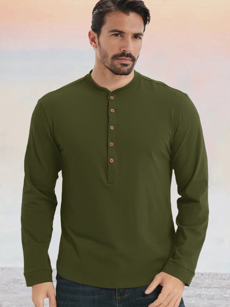 Camisa Henley esencial 100% algodón