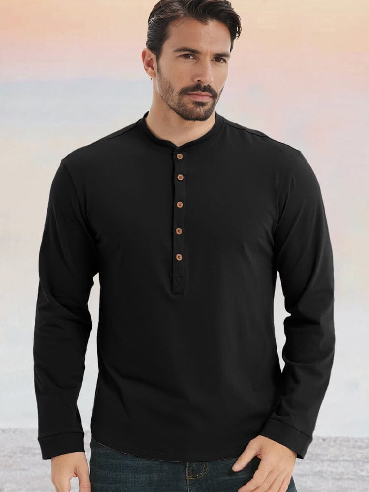 Camisa Henley esencial 100% algodón