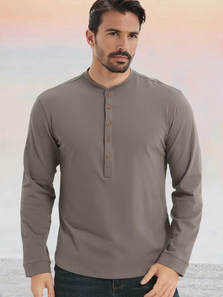 Camisa Henley esencial 100% algodón