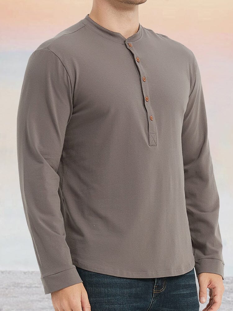 Camisa Henley esencial 100% algodón