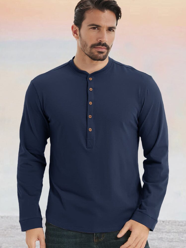 Camisa Henley esencial 100% algodón