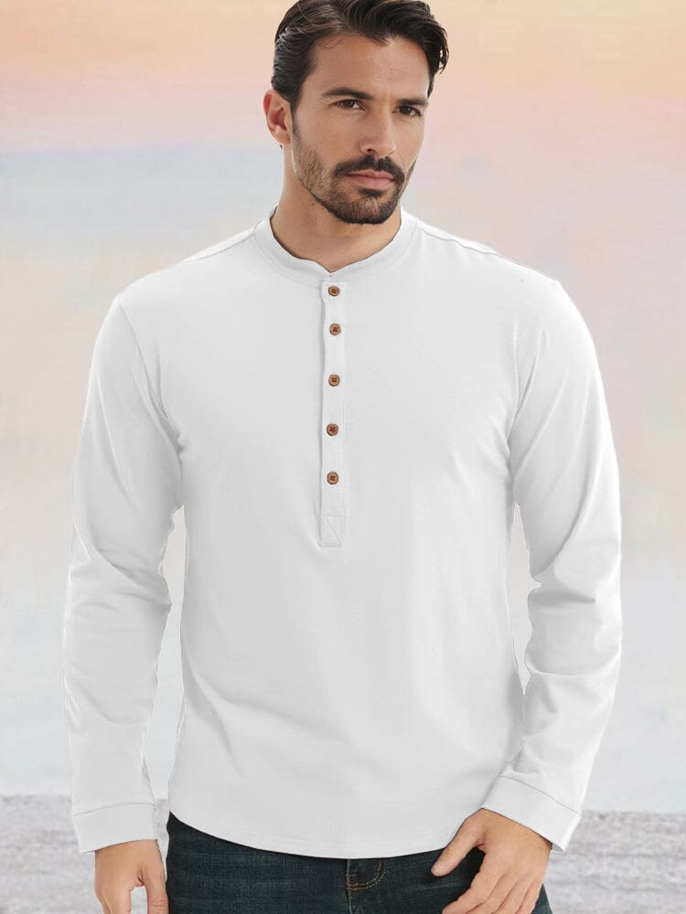 Camisa Henley esencial 100% algodón