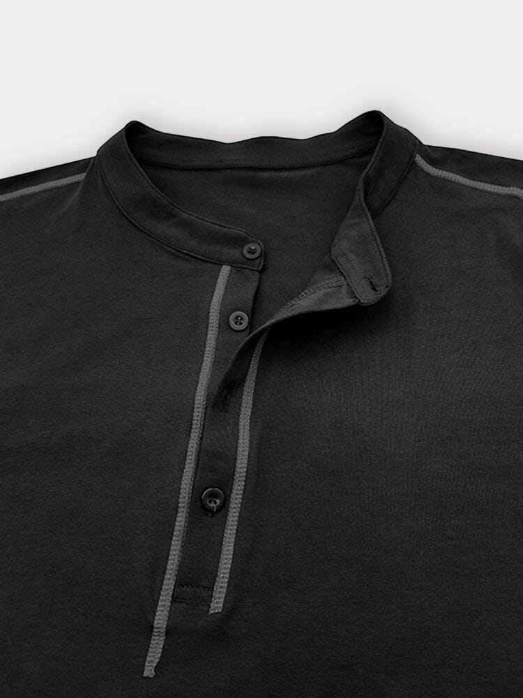 Camisa Henley de Algodón de Corte Regular