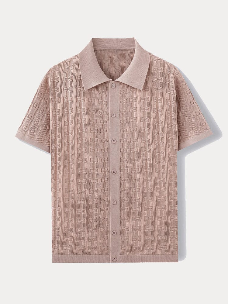 Camisa Moderna de Punto Trenzado Suave