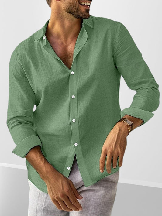 Camisa Básica Informal de Algodón
