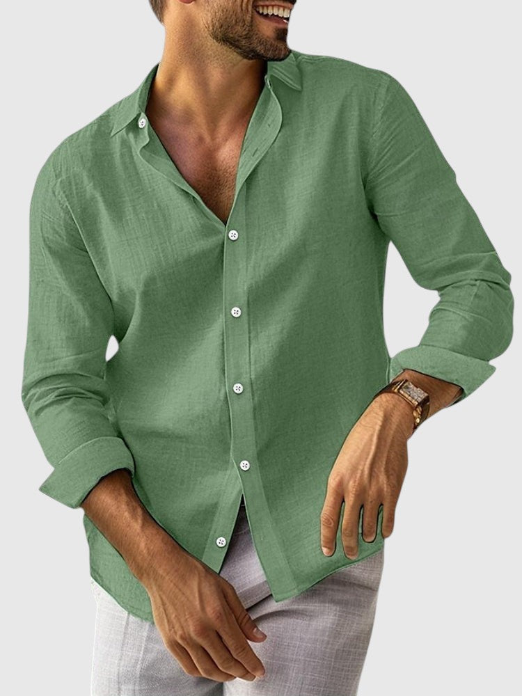 Camisa Básica Informal de Algodón