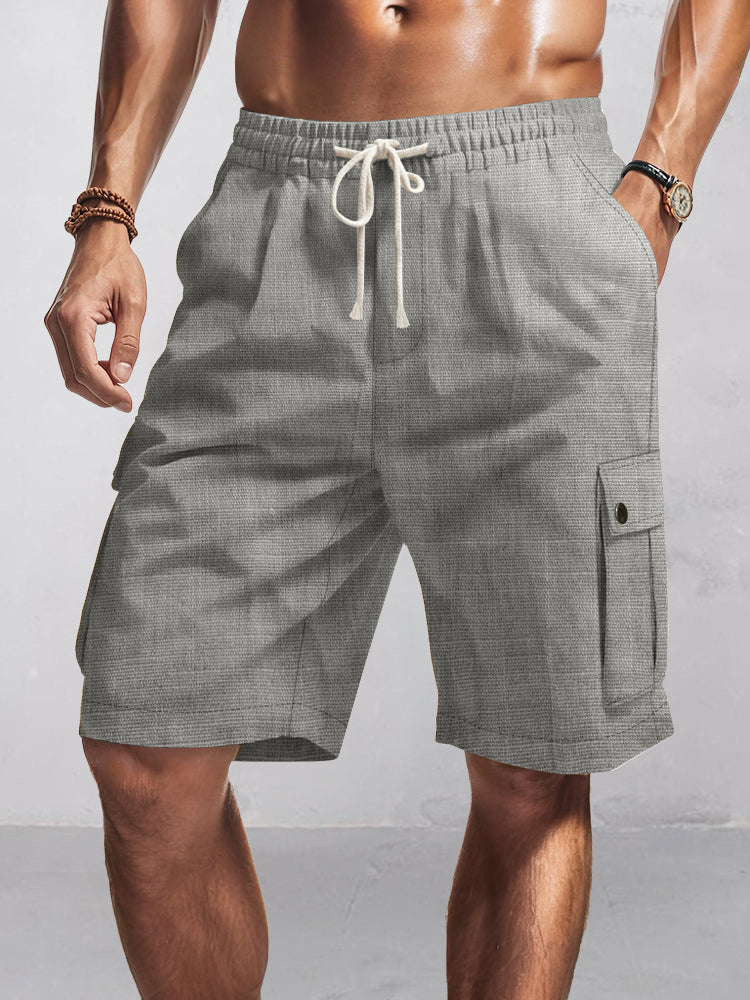 Varel | Pantaloni cargo corti in cotone essenziale