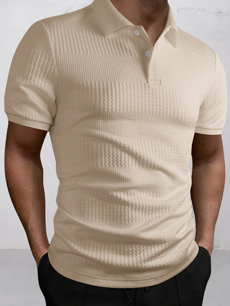 Polo Elegante con Textura Jacquard