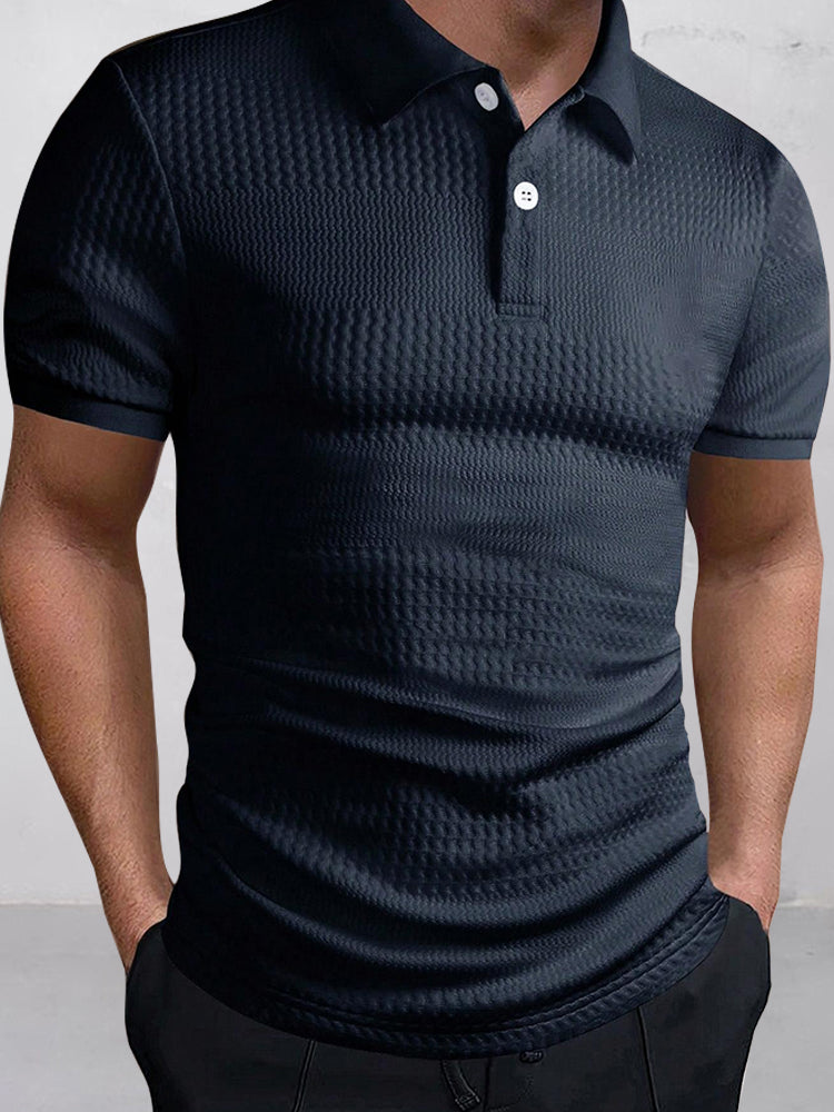 Polo Elegante con Textura Jacquard