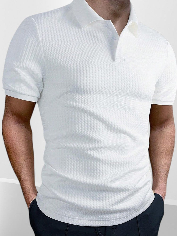 Polo Elegante con Textura Jacquard