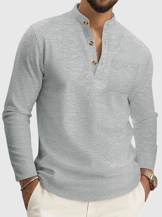 Camisa Henley Informal con Textura waffle