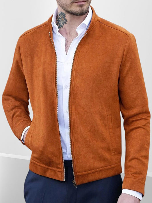 Chaqueta Clásica de Ante Cómoda para el Tiempo Libre