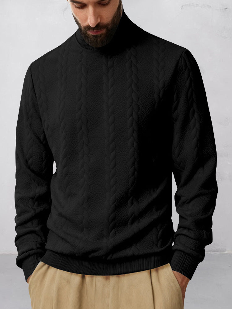 Sudadera Informal de Jacquard con Cuello Alto