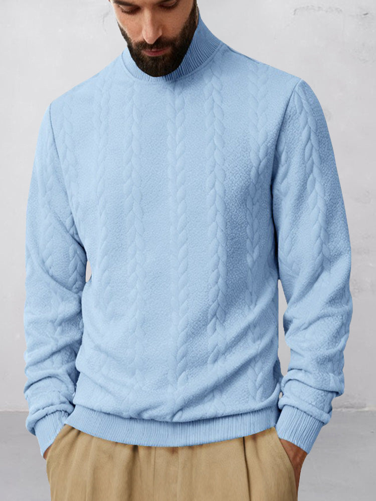 Sudadera Informal de Jacquard con Cuello Alto