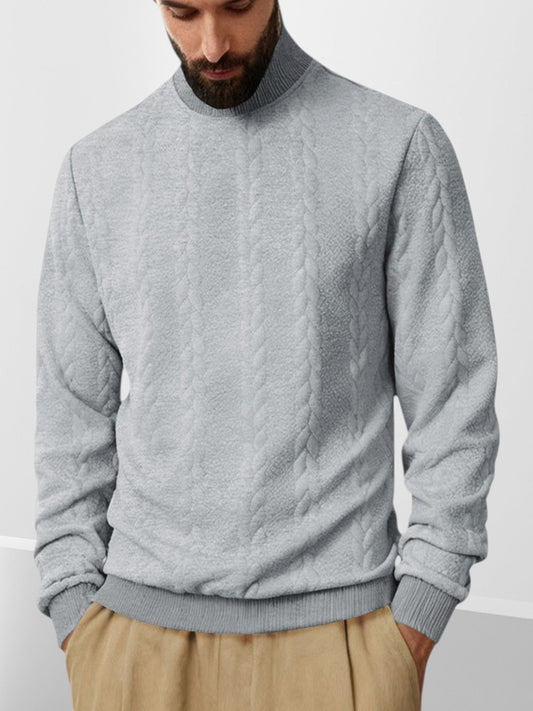 Sudadera Informal de Jacquard con Cuello Alto
