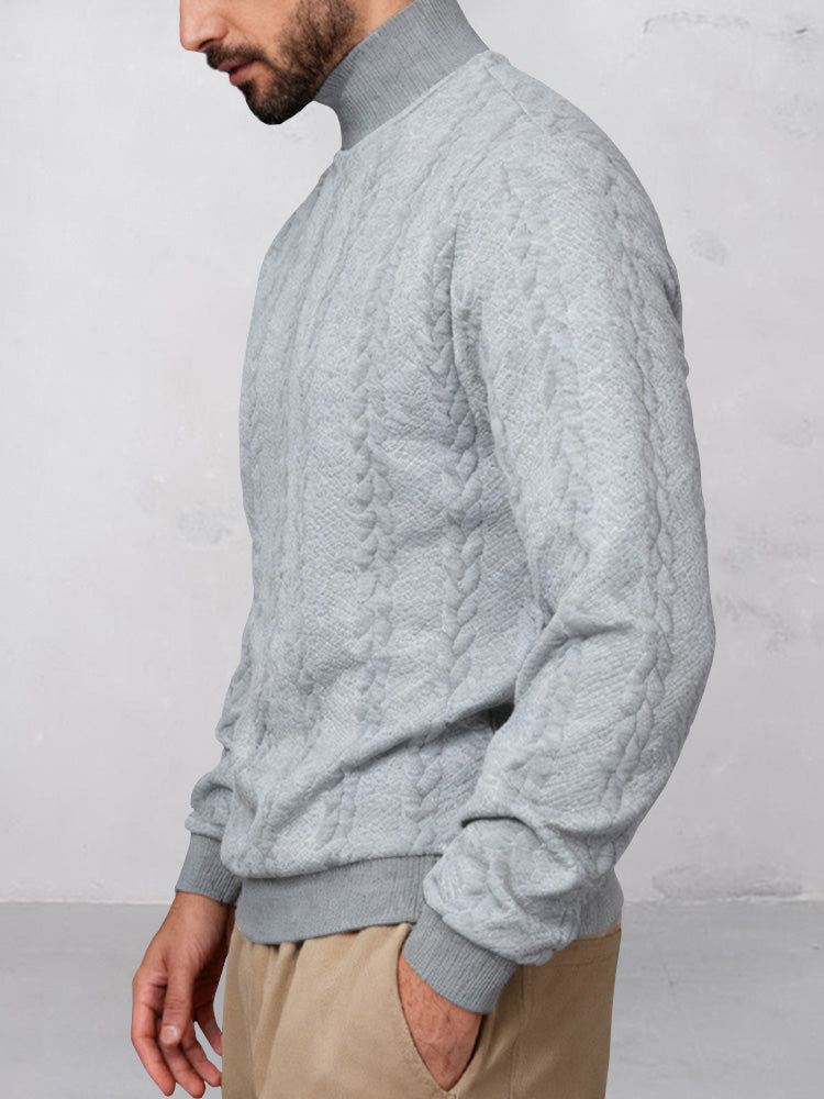 Sudadera Informal de Jacquard con Cuello Alto
