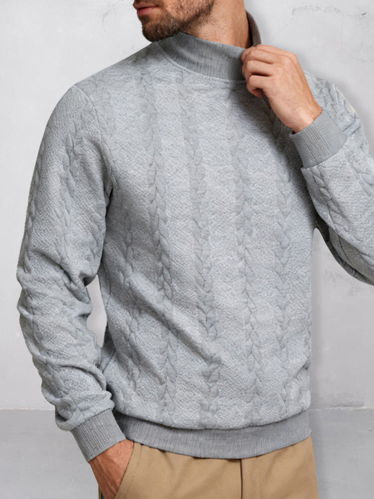Sudadera Informal de Jacquard con Cuello Alto