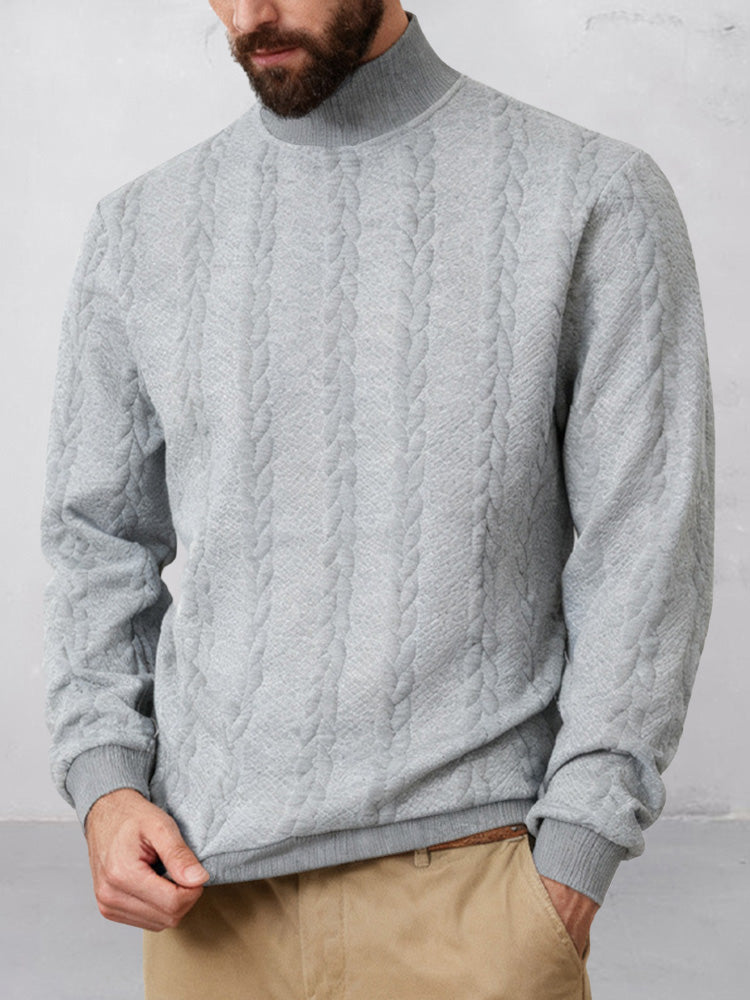 Sudadera Informal de Jacquard con Cuello Alto