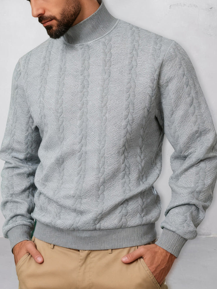 Sudadera Informal de Jacquard con Cuello Alto