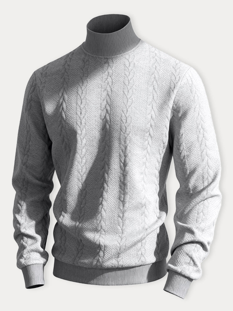 Sudadera Informal de Jacquard con Cuello Alto