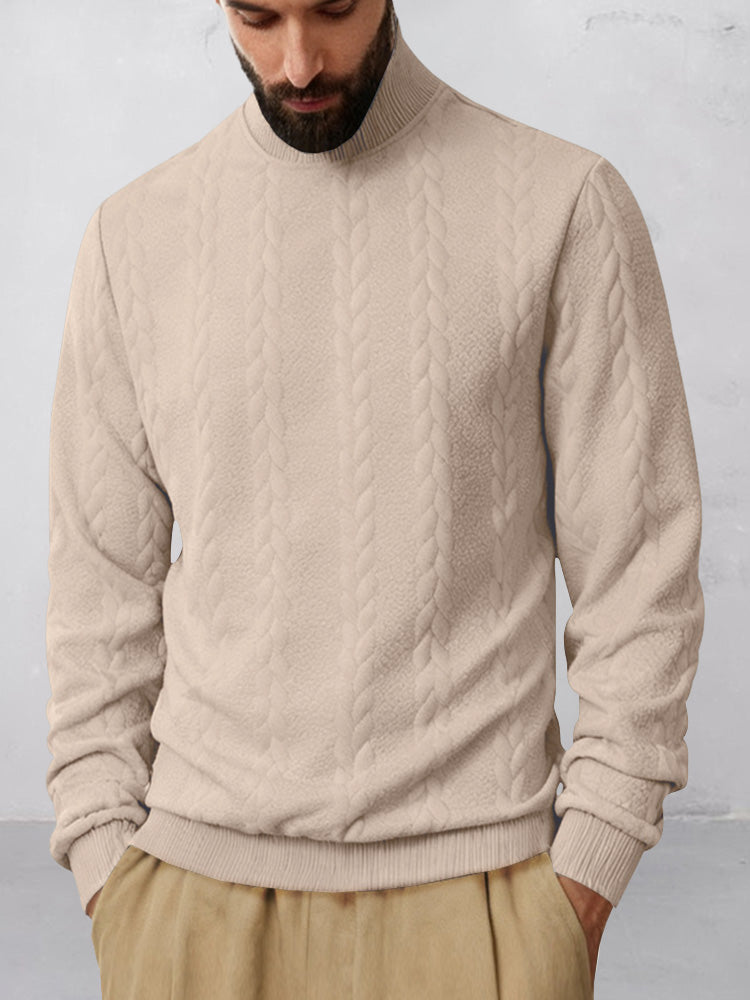 Sudadera Informal de Jacquard con Cuello Alto