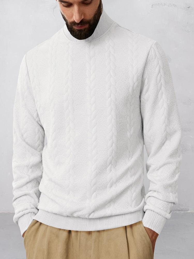 Sudadera Informal de Jacquard con Cuello Alto