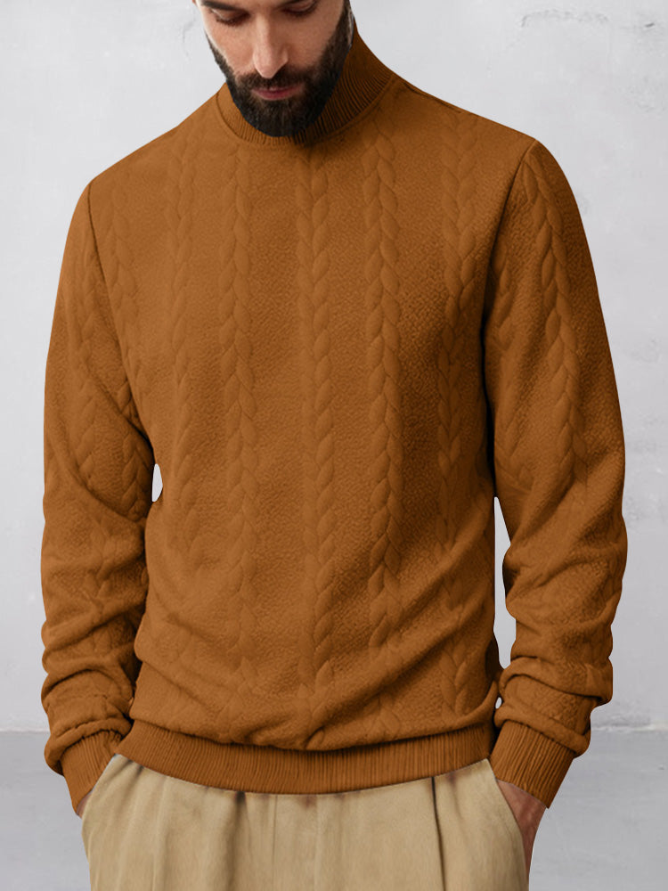 Sudadera Informal de Jacquard con Cuello Alto