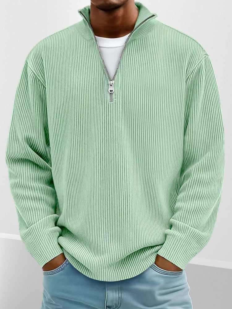 Sudadera Informal de Pana con Cuello Alto